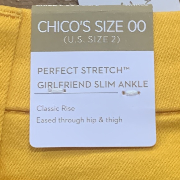 Chico's PERFECT STRETCH Girlfriend Slim Ankle Jeans - Size  US (2) - Sunbeam - Picture 6 of 10